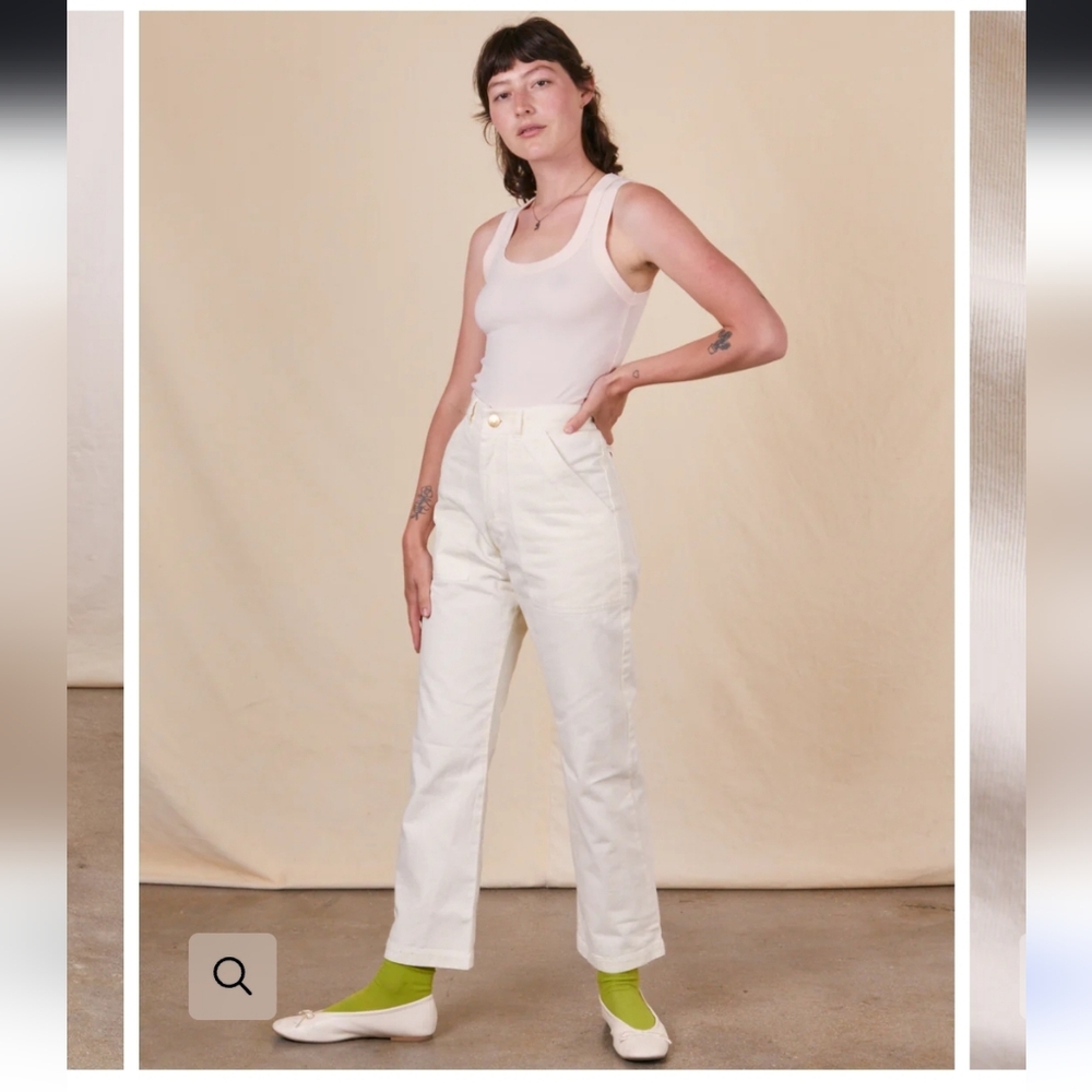Big Bud Press Work Pants XS Petite Vintage Tee White